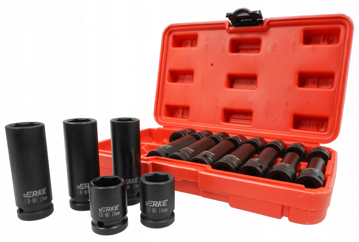 Set trusa chei tubulare impact ½ 20 piese 10-19mm intarite, pistol impact (V39464) [7]