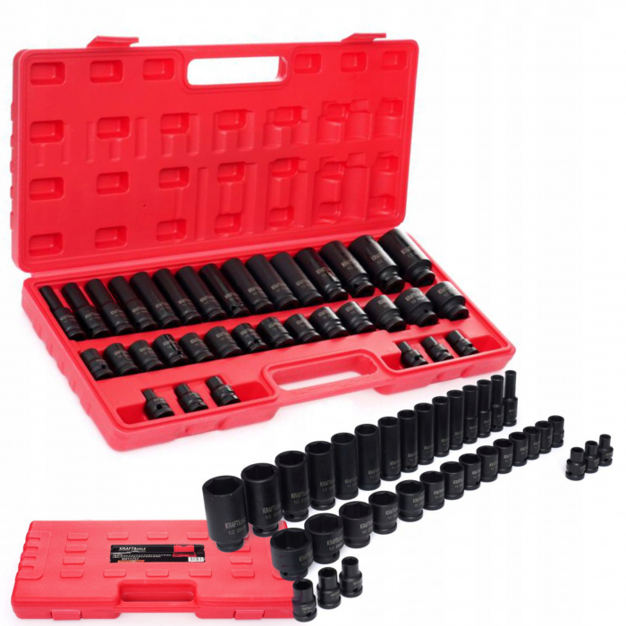 Set trusa chei tubulare impact ½ 35 piese 8-32mm intarite, pistol impact (KD11757) [1]