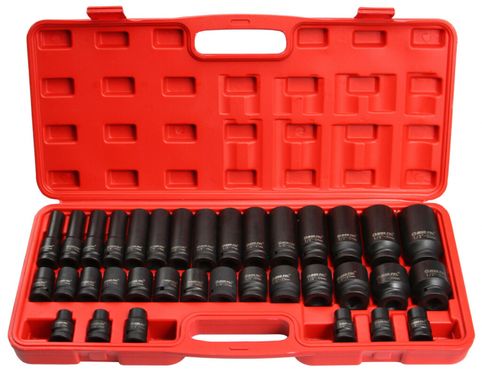 Set trusa chei tubulare impact ½ 35 piese 8-32mm intarite, pistol impact (M58275) [1]