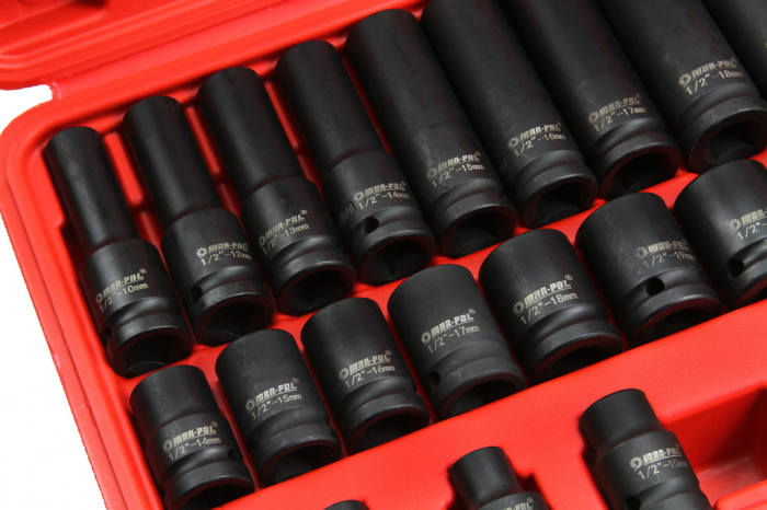Set trusa chei tubulare impact ½ 35 piese 8-32mm intarite, pistol impact (M58275) [6]
