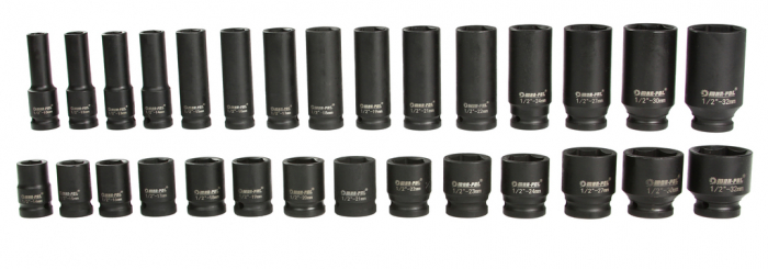 Set trusa chei tubulare impact ½ 35 piese 8-32mm intarite, pistol impact (M58275) [8]