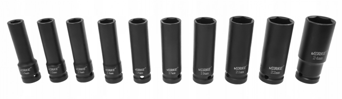 Set trusa chei tubulare impact lungi ½ 10 piese 10-24mm intarite, pistol impact (V39467) [3]