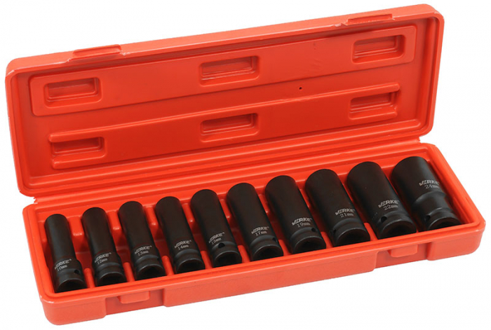 Set trusa chei tubulare impact lungi ½ 10 piese 10-24mm intarite, pistol impact (V39467) [1]