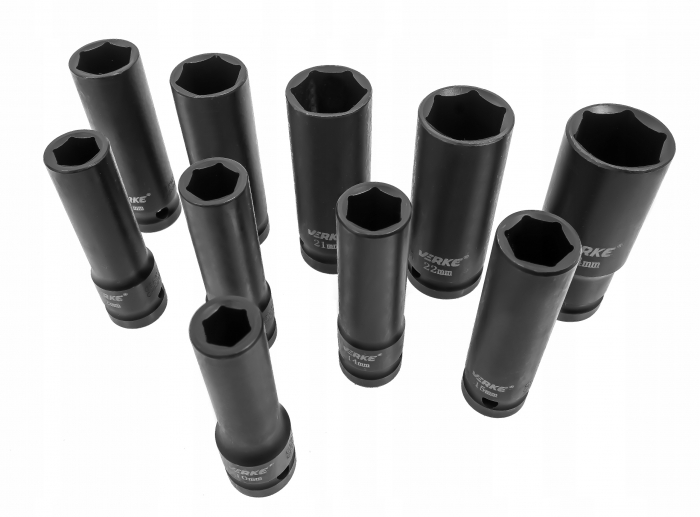 Set trusa chei tubulare impact lungi ½ 10 piese 10-24mm intarite, pistol impact (V39467) [4]