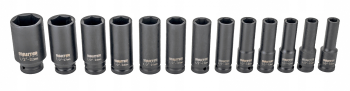 Set trusa chei tubulare impact lungi ½ 13 piese 10-32mm intarite, pistol impact (MP0602) [5]
