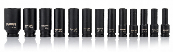 Set trusa chei tubulare impact lungi ½ 13 piese 10-32mm intarite, pistol impact (MP0602) [7]