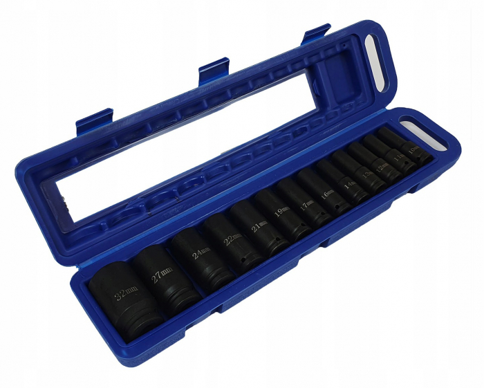 Set trusa chei tubulare impact lungi ½ 13 piese 10-32mm intarite, pistol impact (S10613) [3]