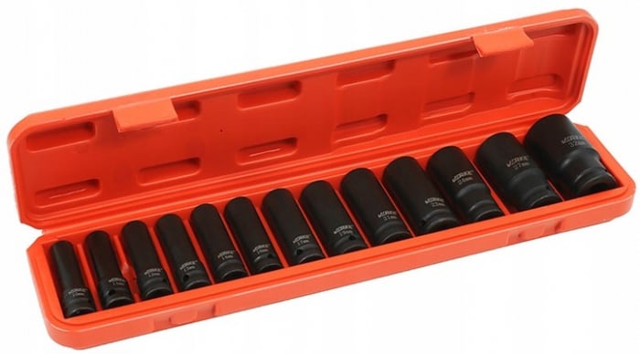 Set trusa chei tubulare impact lungi ½ 13 piese 10-32mm intarite, pistol impact (V39466) [10]