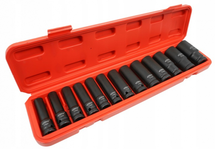 Set trusa chei tubulare impact lungi ½ 13 piese 10-32mm intarite, pistol impact (V39466) [8]