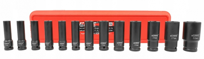 Set trusa chei tubulare impact lungi ½ 13 piese 10-32mm intarite, pistol impact (V39466) [4]