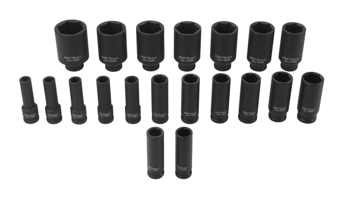 Set trusa chei tubulare impact lungi ½ 20 piese 10-38mm intarite, pistol impact (KD11794) [3]