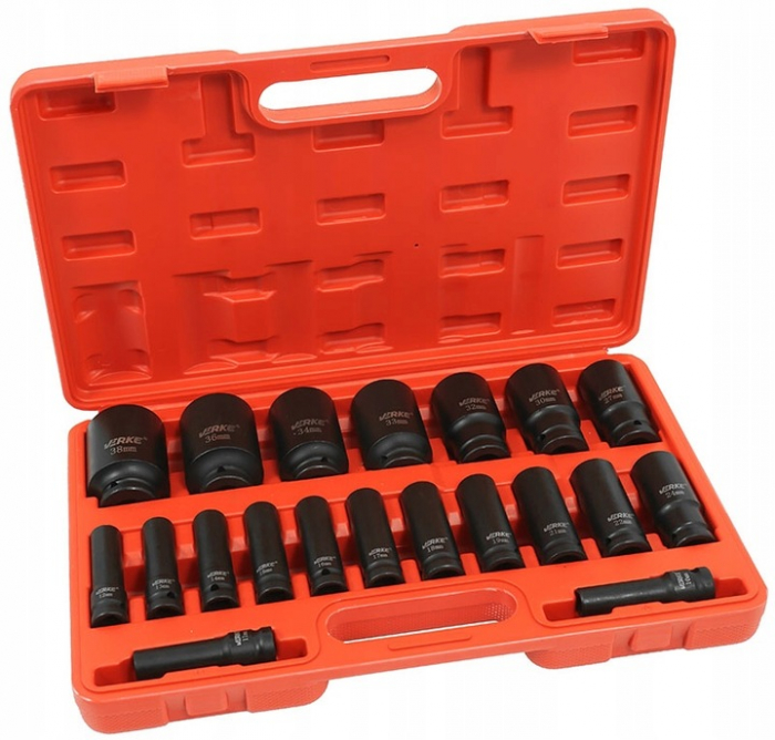 Set trusa chei tubulare impact lungi ½ 20 piese 10-38mm intarite, pistol impact (V39468) [7]