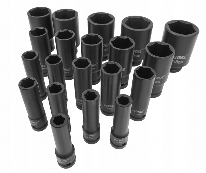 Set trusa chei tubulare impact lungi ½ 20 piese 10-38mm intarite, pistol impact (V39468) [5]