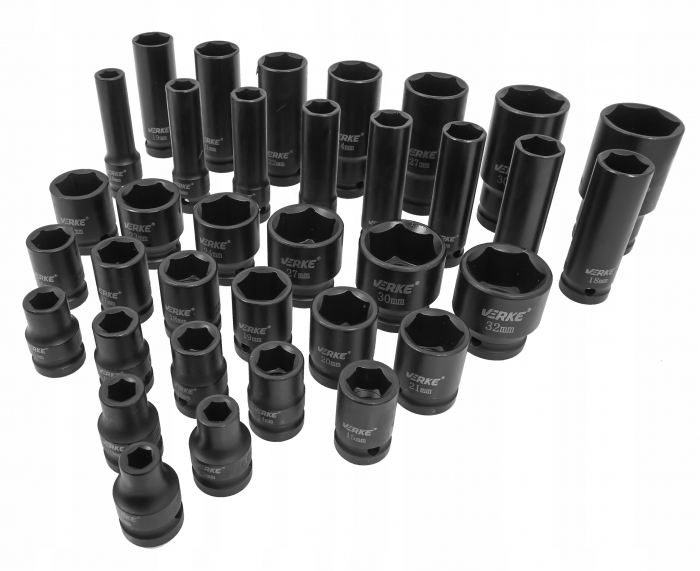 Set trusa chei tubulare impact lungi ½ 35 piese 8-32mm intarite, pistol impact (V39469) [5]