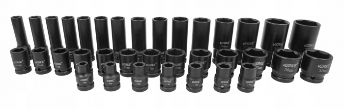 Set trusa chei tubulare impact lungi ½ 35 piese 8-32mm intarite, pistol impact (V39469) [11]