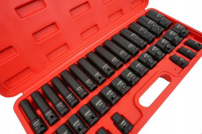Set trusa chei tubulare impact lungi ½ 35 piese 8-32mm intarite, pistol impact (V39469) [4]