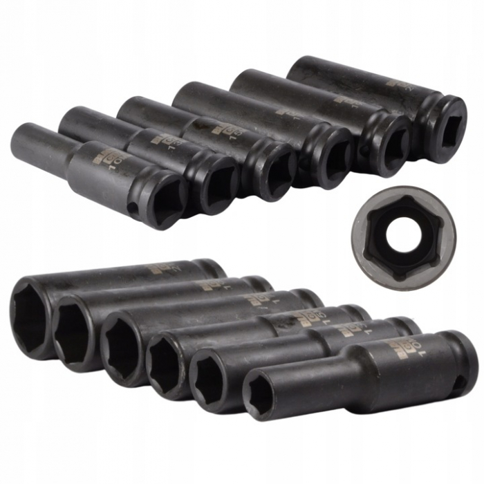Set trusa chei tubulare impact lungi ½ 6 piese 10-21mm intarite, pistol impact (13306) [2]