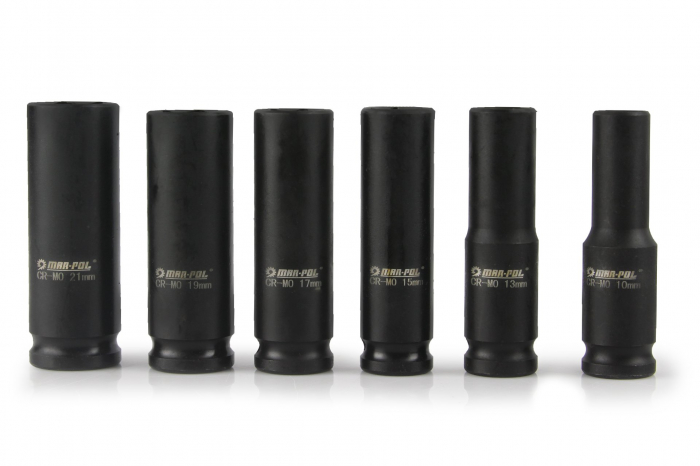 Set trusa chei tubulare impact lungi ½ 6 piese 10-21mm intarite, pistol impact (M58255) [6]