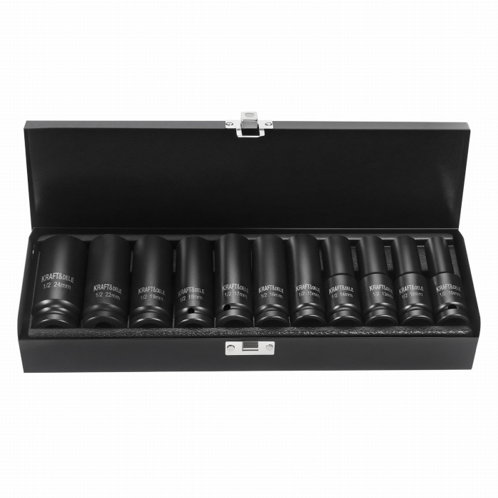 Set trusa chei tubulare impact lungi 78mm ½ 11 piese 10-24mm intarite, pistol impact [5]