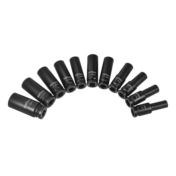 Set trusa chei tubulare impact lungi 78mm ½ 11 piese 10-24mm intarite, pistol impact [4]