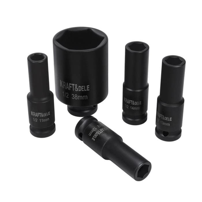 Set trusa chei tubulare impact lungi 78mm ½ 20 piese 10-38mm intarite, pistol impact (KD11867) [9]