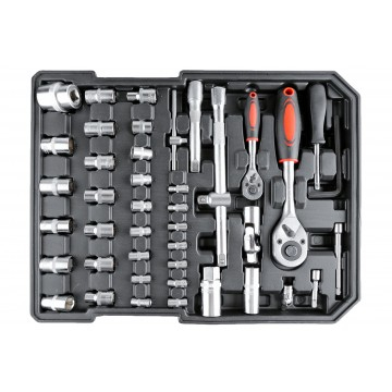 Set trusa de scule si chei combinate cu clichet, 186 piese, cu troliu si valiza din aluminiu (186CC-2) [15]