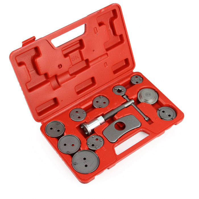 Set trusa presa piston etrier frana 12 piese schimb placute frana, impins pistoane (M57690) [2]