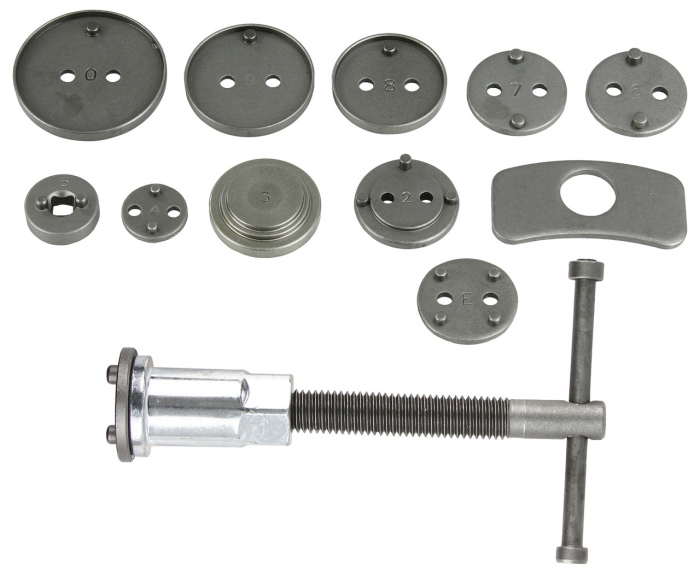 Set trusa presa piston etrier frana 12 piese schimb placute frana, impins pistoane (M57690) [4]