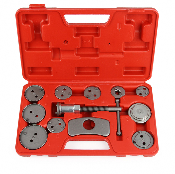 Set trusa presa piston etrier frana 12 piese schimb placute frana, impins pistoane (M57690) [1]