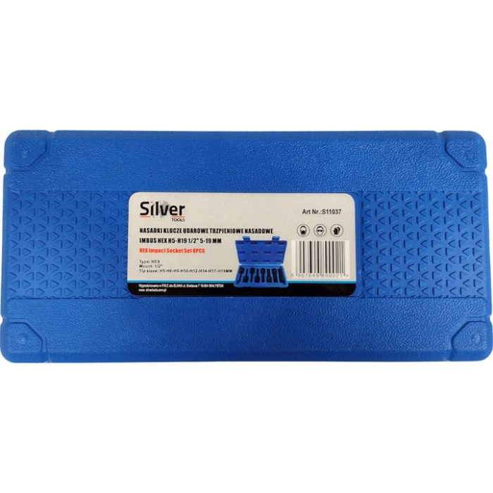 Set tubulare imbus HEX 1/2" H5 H6 H7 H8 H10 H12 H14 H17 H19, 8 bucati, pentru cheie clichet (S11037) [3]