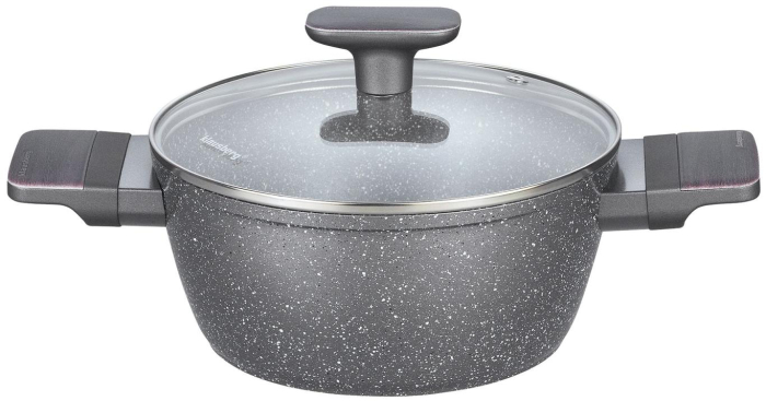 Set vase de gatit 12 piese cu invelis antiaderent 4 oale, 2 tigai, 4 capace si suporturi termorezistente (KB-7832) [8]