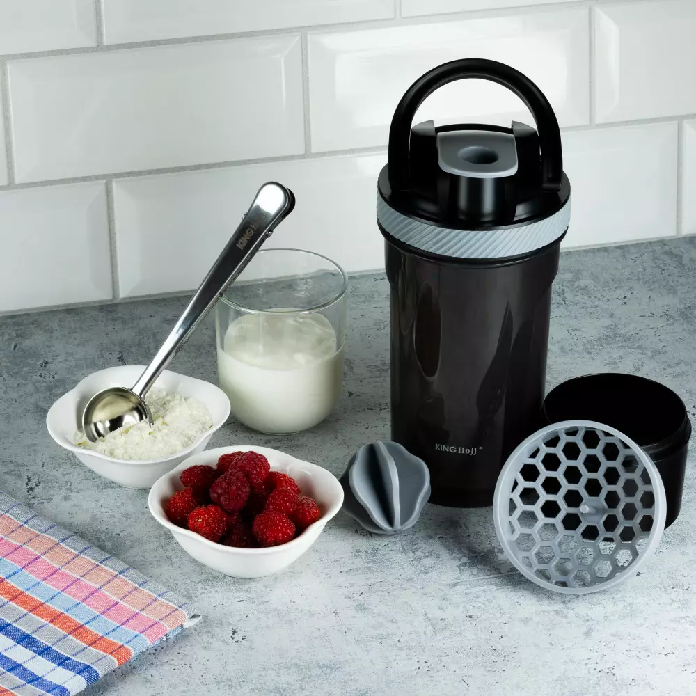 Shaker cocktail si proteine, sita si bila amestecare, capacitate 720 ml (KH-1359) [7]