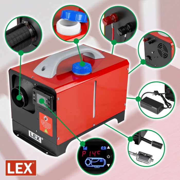 Sirocou incalzitor pe motorina 8kW tip webasto sirocou, cu telecomanda, pentru garaj si atelier (LXOH8KW) [4]
