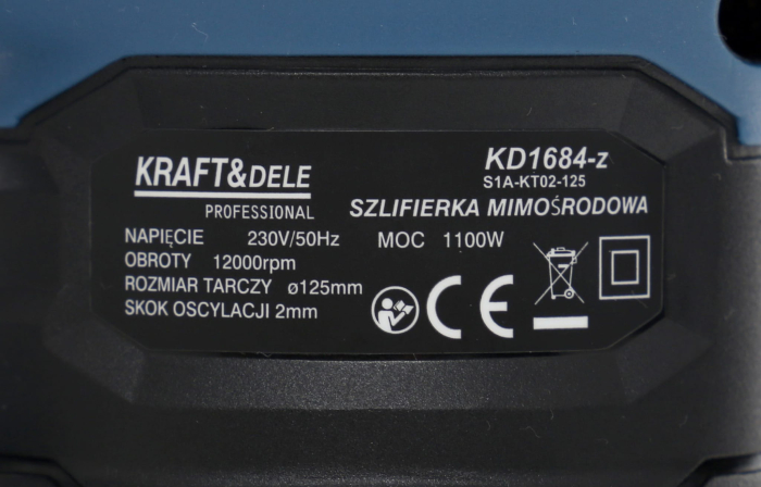 Slefuitor orbital 1200W 125mm 4.000-14.000rpm (KD1684-Z) [5]