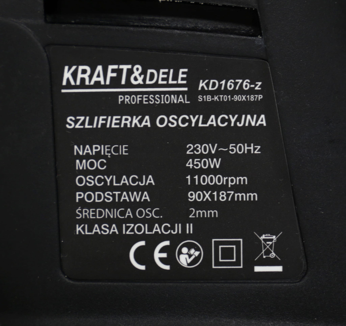 Slefuitor orbital cu talpa 450W  90x187mm11.000rpm (KD1676-Z) [3]