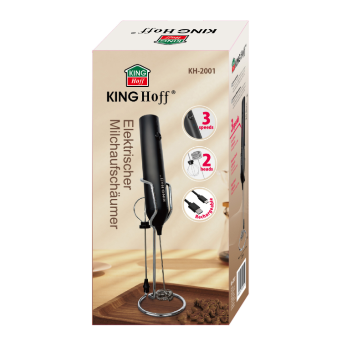 Spumator de lapte electric 3 viteze 2 varfuri cu suport USB-C (KH-2001) [13]