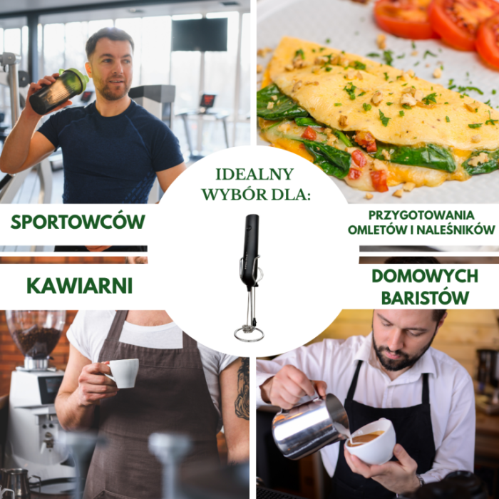 Spumator de lapte electric 3 viteze 2 varfuri cu suport USB-C (KH-2001) [9]