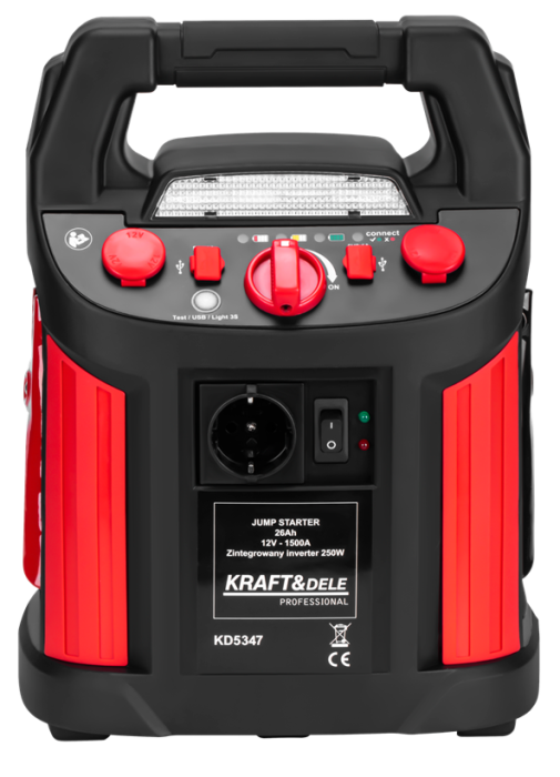 Starter auto multifunctional 1500A compresor aer, baterie portabila externa USB lanterna LED 12V (KD5347) [2]