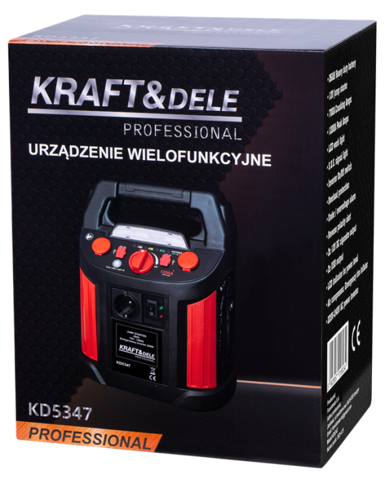 Starter auto multifunctional 1500A compresor aer, baterie portabila externa USB lanterna LED 12V (KD5347) [15]