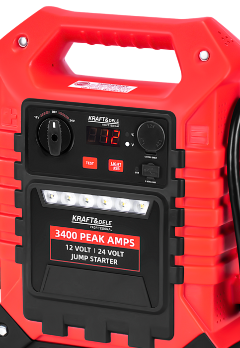 Starter auto multifunctional 3400 1400A12 24V baterie portabila externa USB lanterna LED (KD5345) [6]