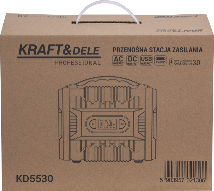 Statie de alimentare portabila 222Wh 11.1V 200W cu prize AC USB si incarcare solara (KD5530) [15]
