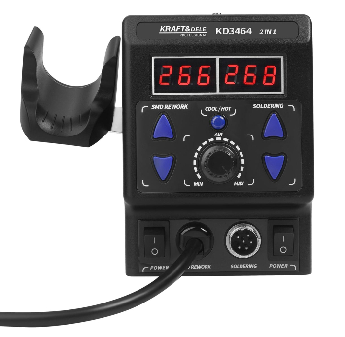 Statie de lipit sudura plastic aer cald rece 2 in 1 letcon + accesorii 148 × 99 × 134 mm afisaj LCD (KD3464) [17]