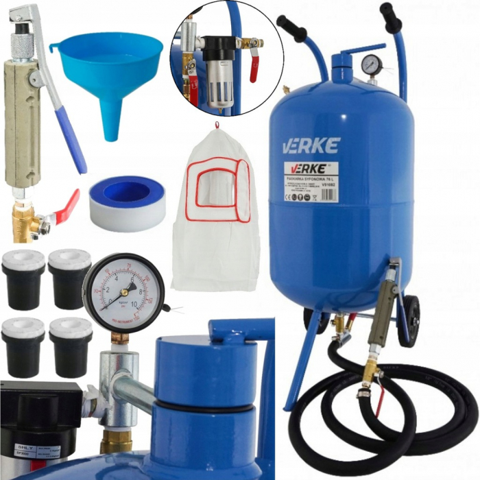 Statie mobila de sablare profesionala cu nisip mobila 76L aparat masina sablat (V81082) [3]