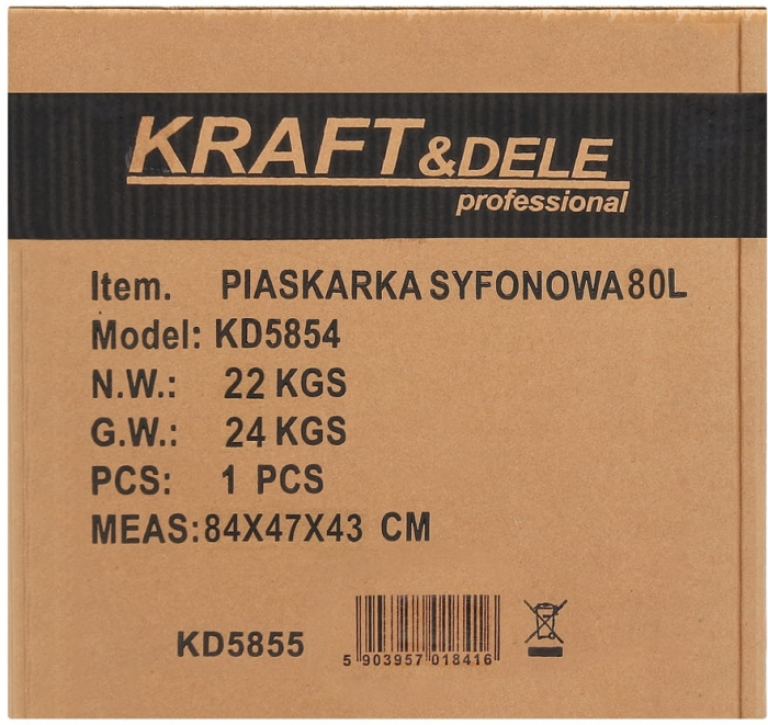 Statie mobila de sablare profesionala cu nisip mobila 80L aparat masina sablat + accesorii (KD5855) [22]