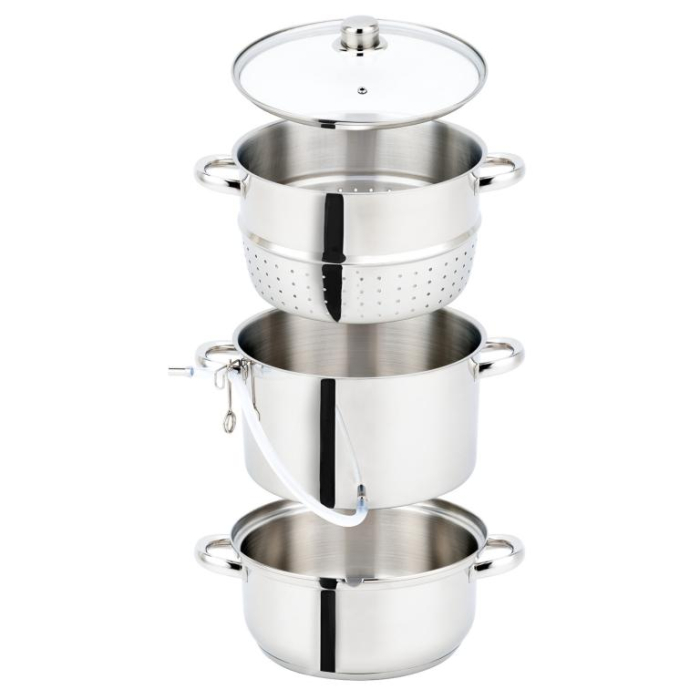 Storcator fructe tip abur 8L din inox cu capac sticla si furtun pentru suc (KB-9032) [5]