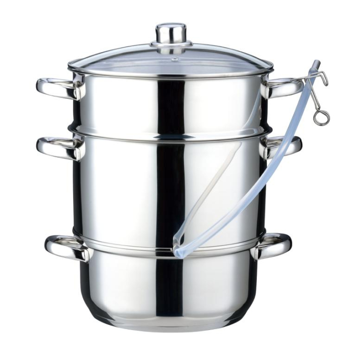 Storcator fructe tip abur 8L din inox cu capac sticla si furtun pentru suc (KB-9032) [9]