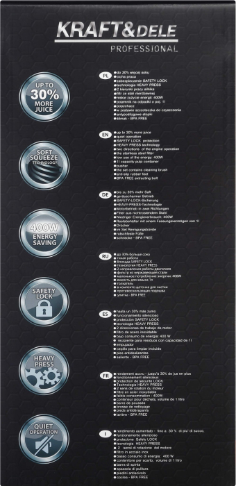 Storcator lent fructe si legume 450W cu tehnologie presare si filtru inox  (KD4301) [15]