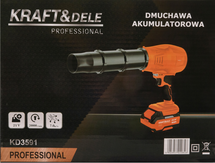 Suflanta aer cu acumulator 21V 4.0Ah 800W pentru curatare frunze si praf cu viteza 220 km/h (KD3591) [19]