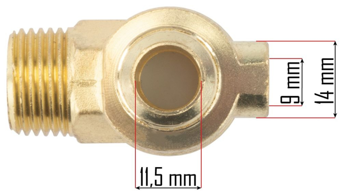 Supapa de retinere pentru compresor 1/2" x 3/8", cu iesire 1/8", compatibila cu POWERMAT PM-KO-100T/150T/200T (PM-KO-100T-150T-200T-230/400V-ZZ) [3]