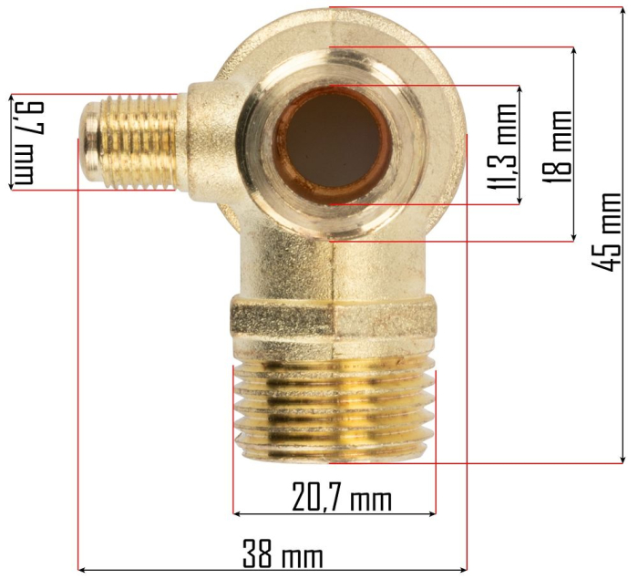 Supapa de sens pentru compresor 3/4" x 1-1/2" cu iesire 3/8"  (PM-KO-50T-V2-100T-V2-ZZ) [2]